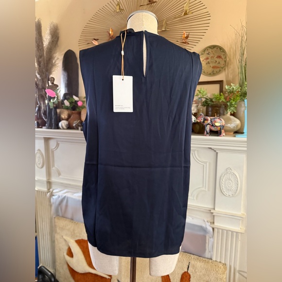 Quince Tops - Quince Washable Stretch Silk Shell Tank in Navy M